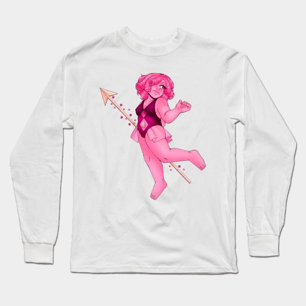 Rose Quartz Long Sleeve T-Shirt by paperstarzz